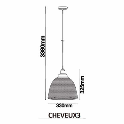 Cheveux 3 Large Metal Cage Pendant Light