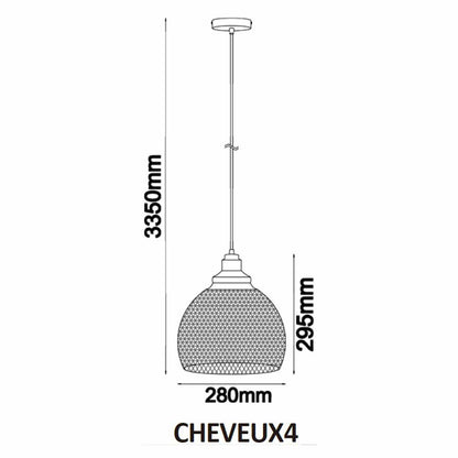 Cheveux 4 Large Metal Cage Pendant Light