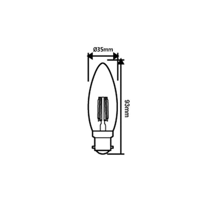 Candle B22 4w LED Dimmable Decorative Filament Globe 400 Lumen