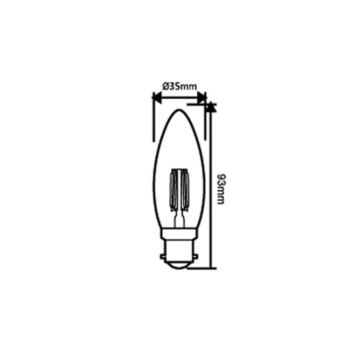 Candle E27 4w LED Dimmable Decorative Filament Globe 400 Lumen