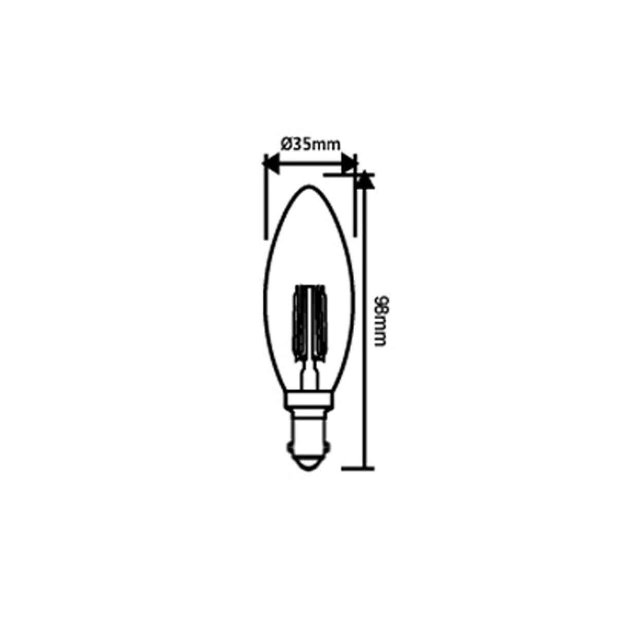 Candle B15 4w LED Dimmable Decorative Filament Globe 400 Lumen