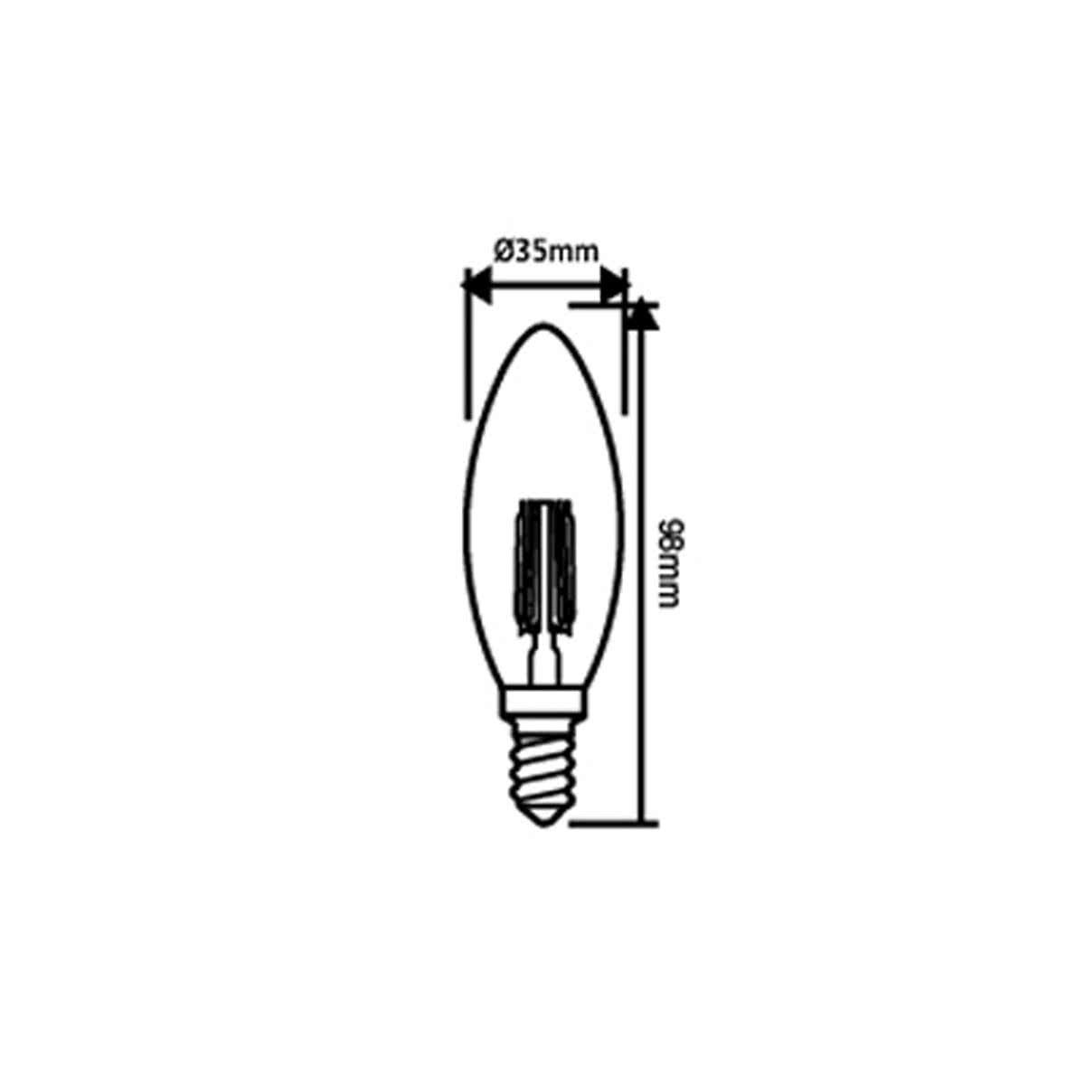 Candle E14 4w LED Dimmable Decorative Filament Globe 400 Lumen