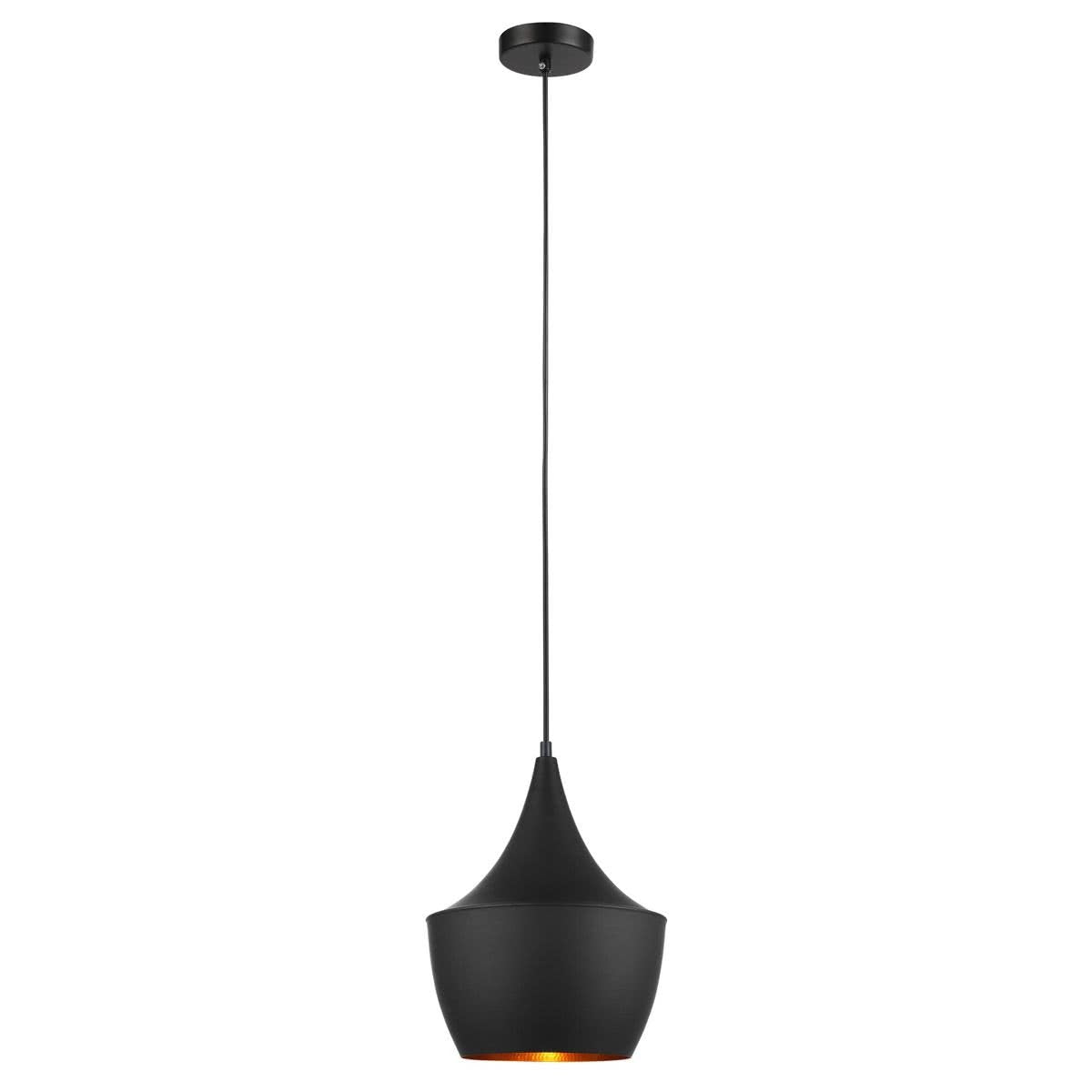 Caviar 5 Black Angled Bell Pendant Light