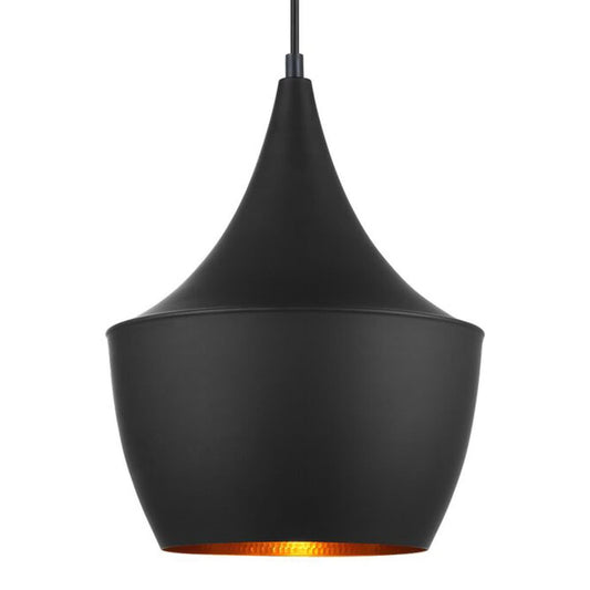 Caviar 5 Black Angled Bell Pendant Light