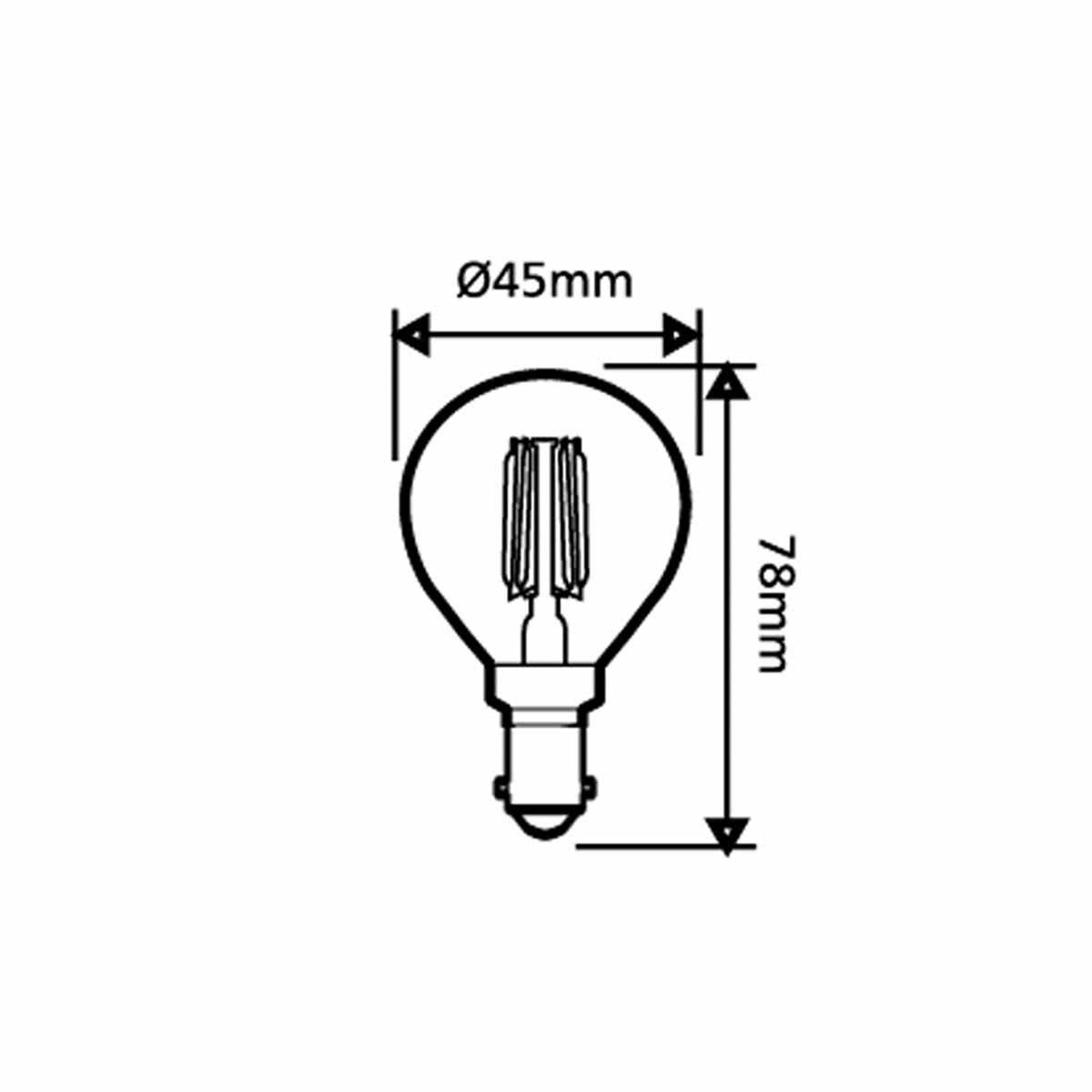Fancy Round B15 4w LED Dimmable Decorative Filament Globe 400 Lumen