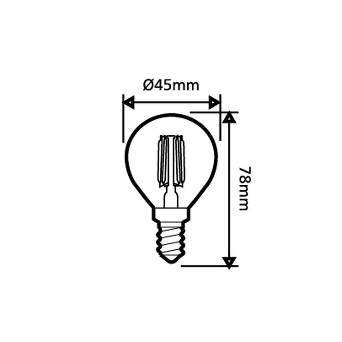 Fancy Round E14 4w LED Dimmable Decorative Filament Globe 400 Lumen