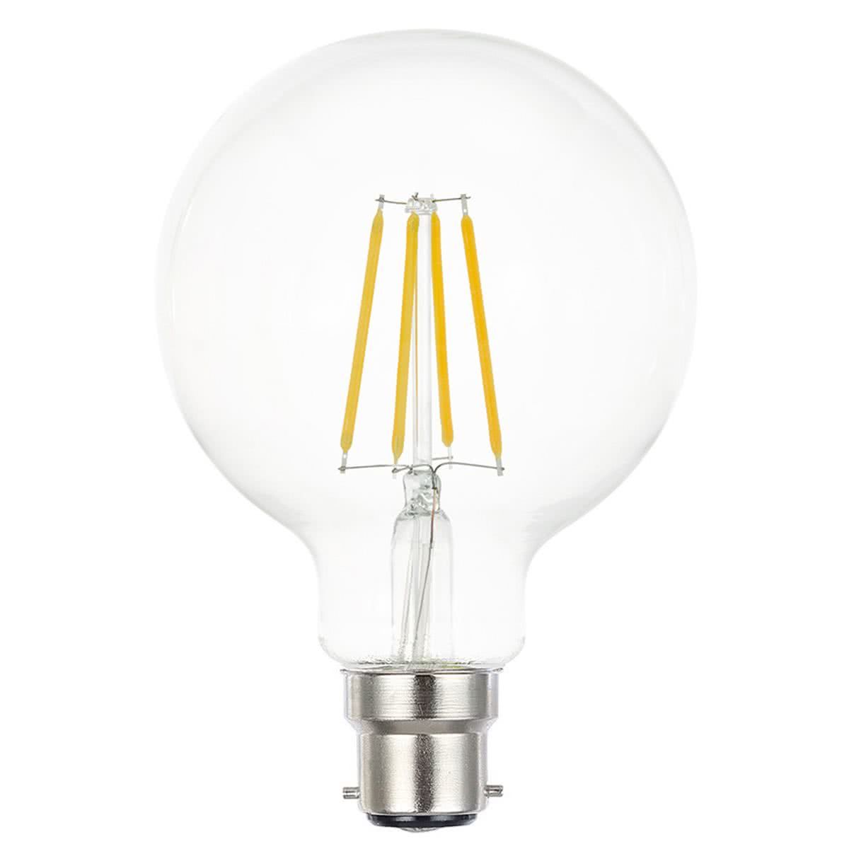 G125 B22 8w LED Dimmable Decorative Filament Globe 800 Lumen