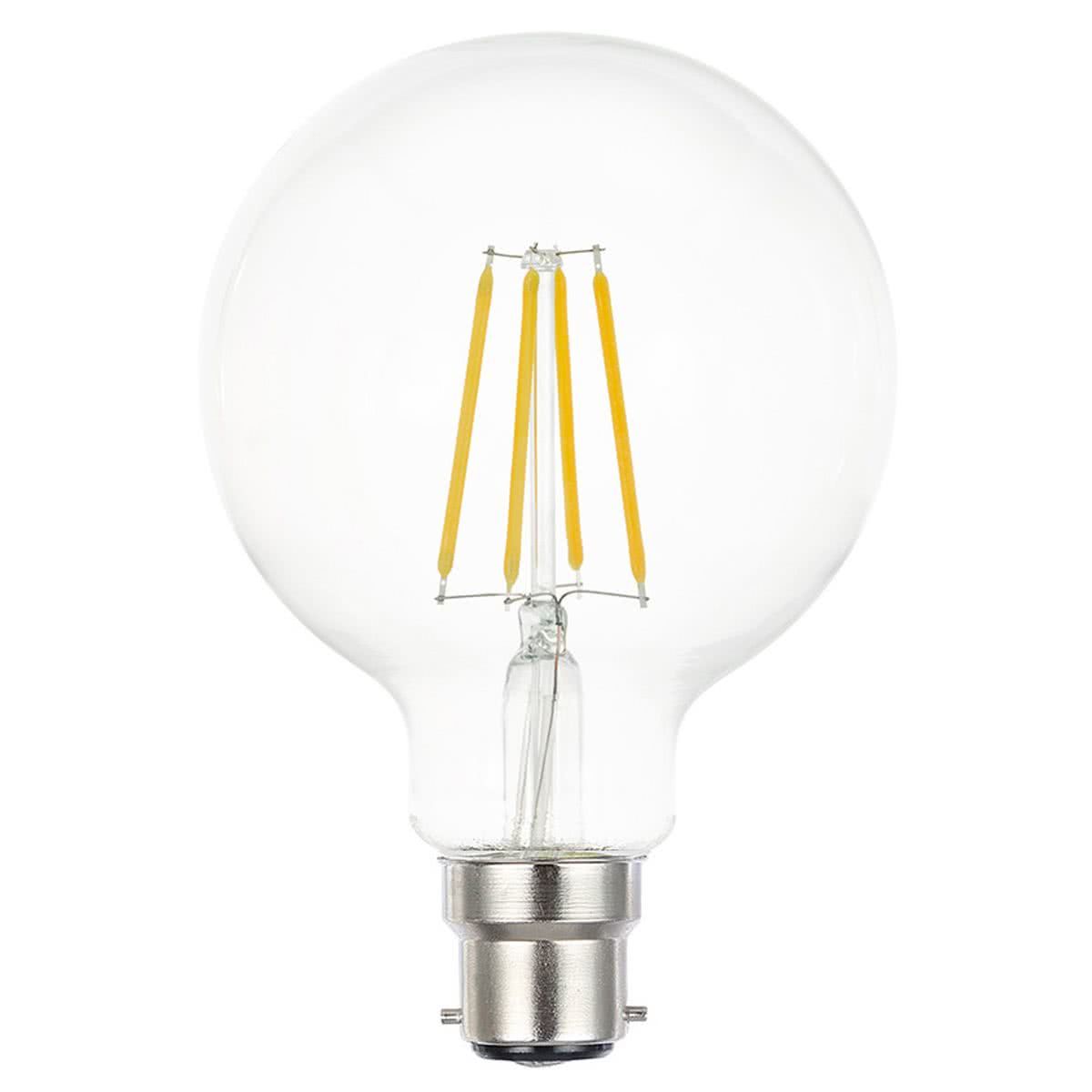 G95 B22 6w LED Dimmable Decorative Filament Globe 600 Lumen