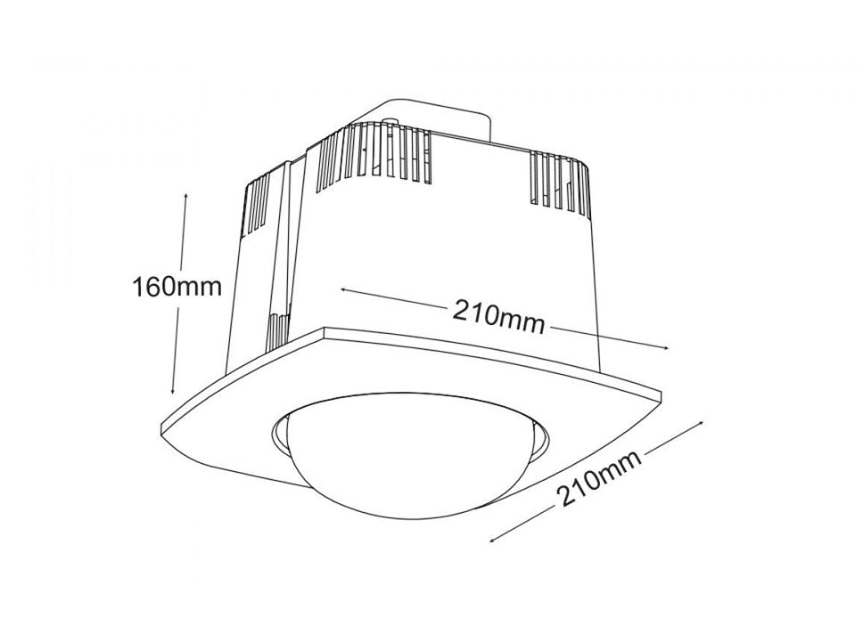 Contour 1 Single Heat Ceiling Bathroom Heater White