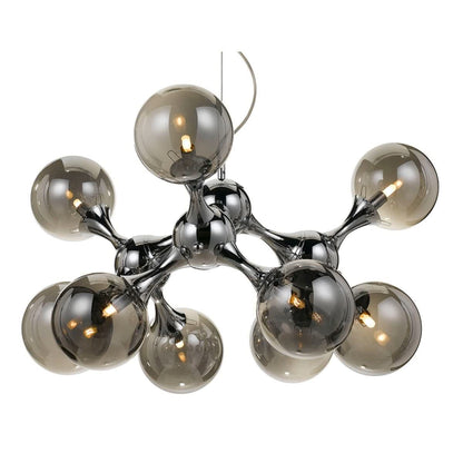 Cosmic 80cm Chrome & Smoked Glass 9 Light Pendant
