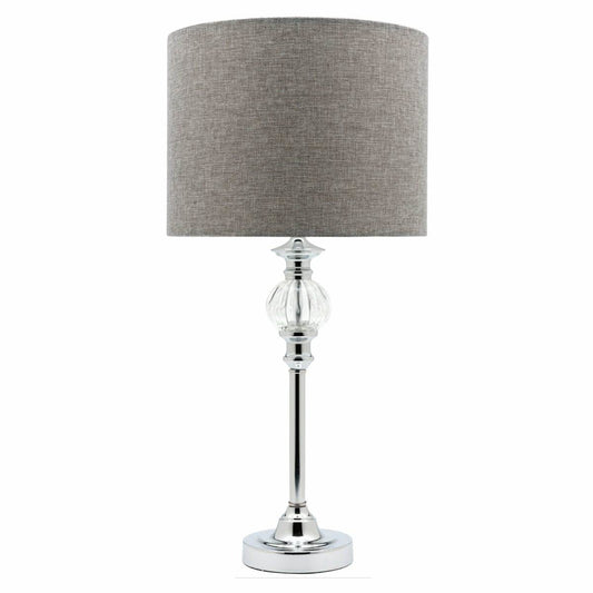 Beverly Chrome & Dark Grey Shade Table Lamp