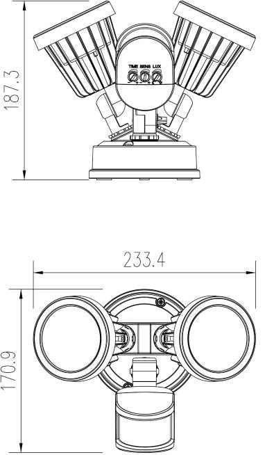 Double Spotlight Sensor Tricolourac4262/Bk/Tc