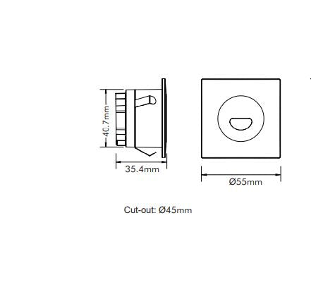 3w LED Step Lightstep-515blk/Tc