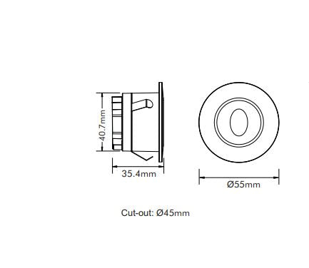 3w LED Step Lightstep-514blk/Tc