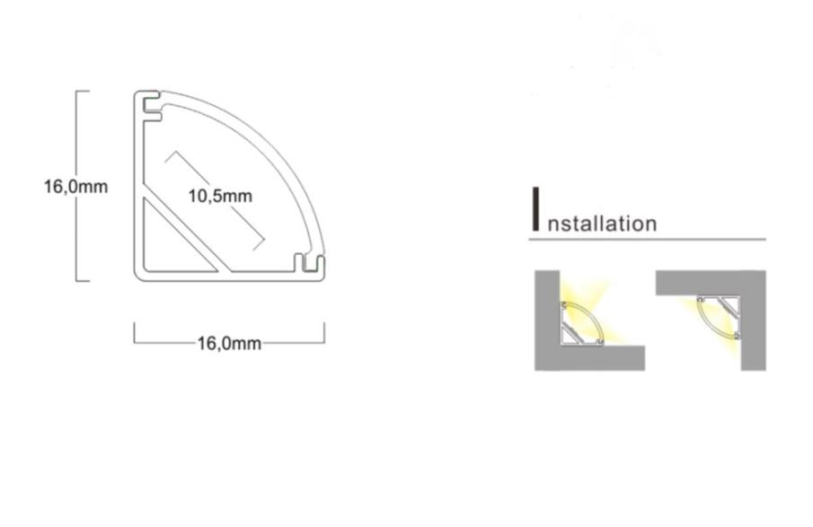 3mtr Corner LED Profile