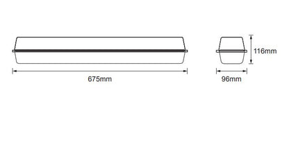 MIRA 7 12W Vandal Proof Batten 2ft