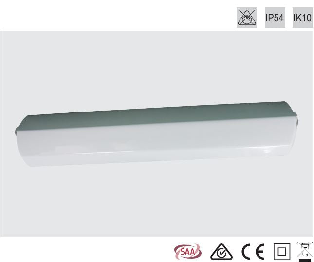 MIRA 7 12W Vandal Proof Batten 2ft