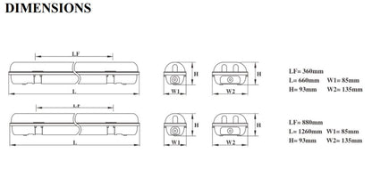 2ft W/P T8 Tube Battenled/Dpb218wp