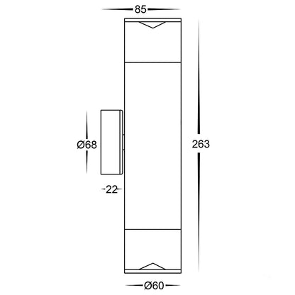 Glass Perspex Up and Down Pillar Light