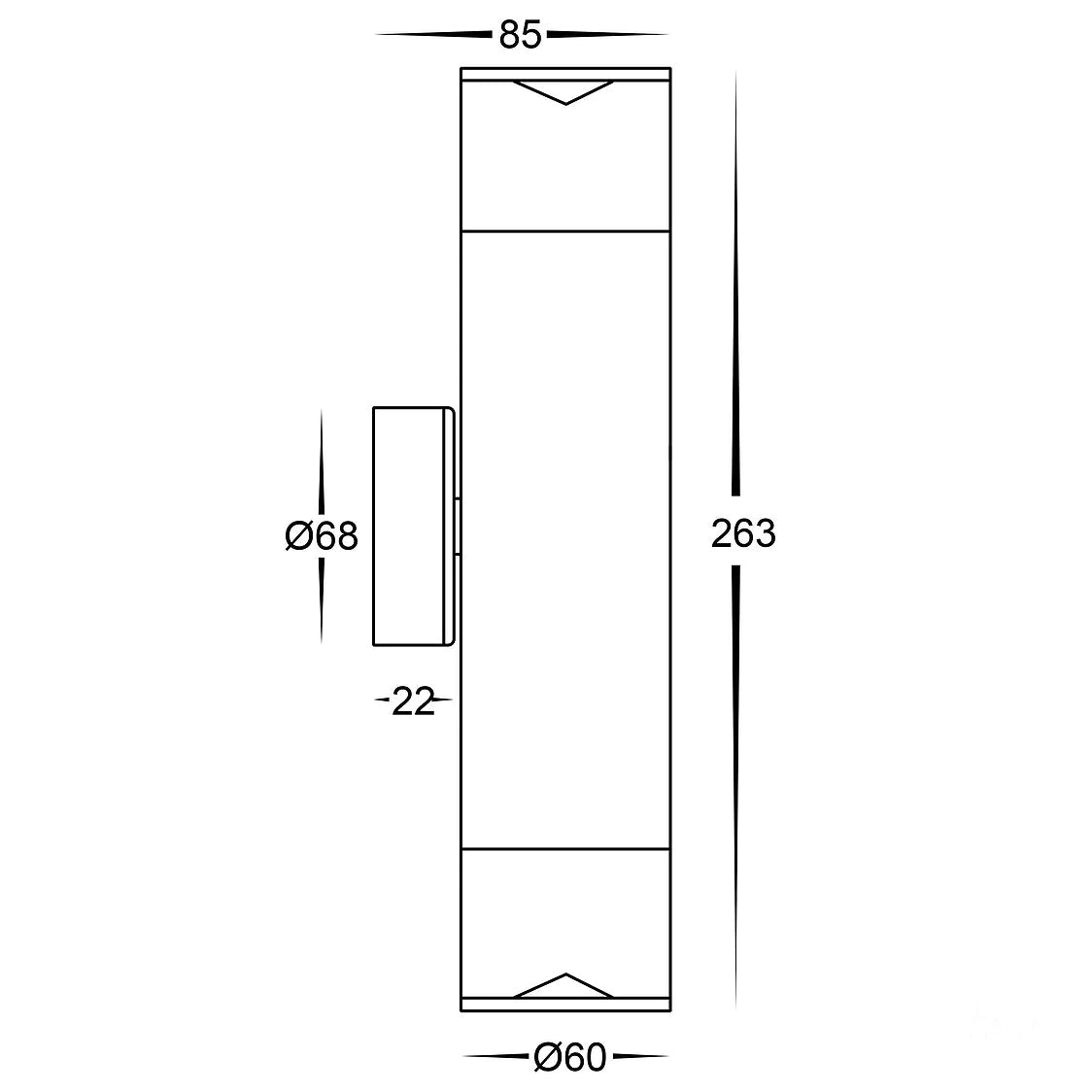 Glass Perspex Up and Down Pillar Light