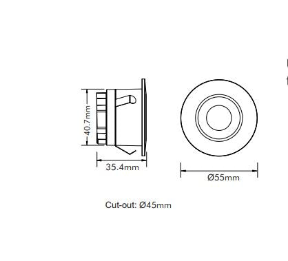 3w LED Step Lightstep-518blk/Tc