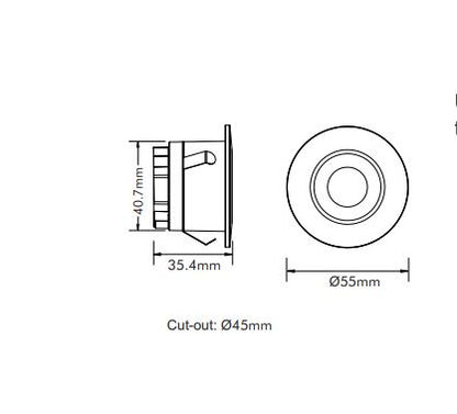 3w LED Step Lightstep-518blk/Tc
