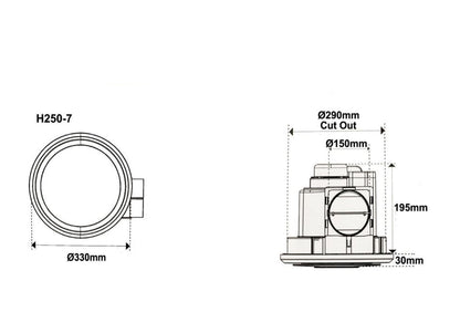 ALTAIR 4 Round Exhaust Fan 290mm With or Without LED Light