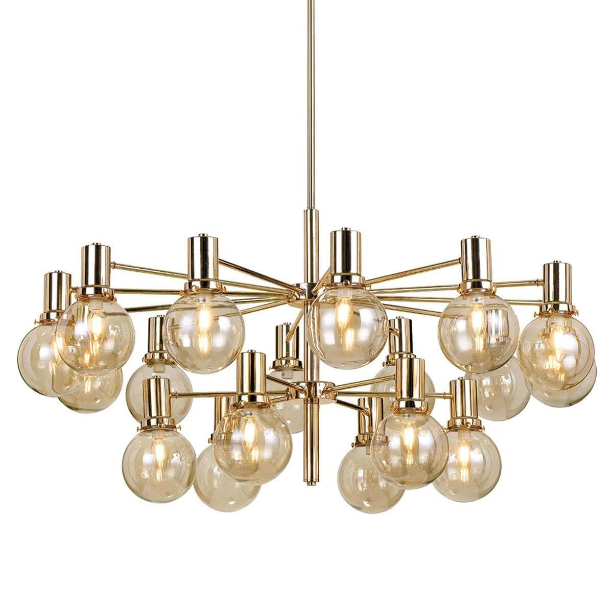 Escoda 18 Light Gold/Amber Grand Pendant Chandelier