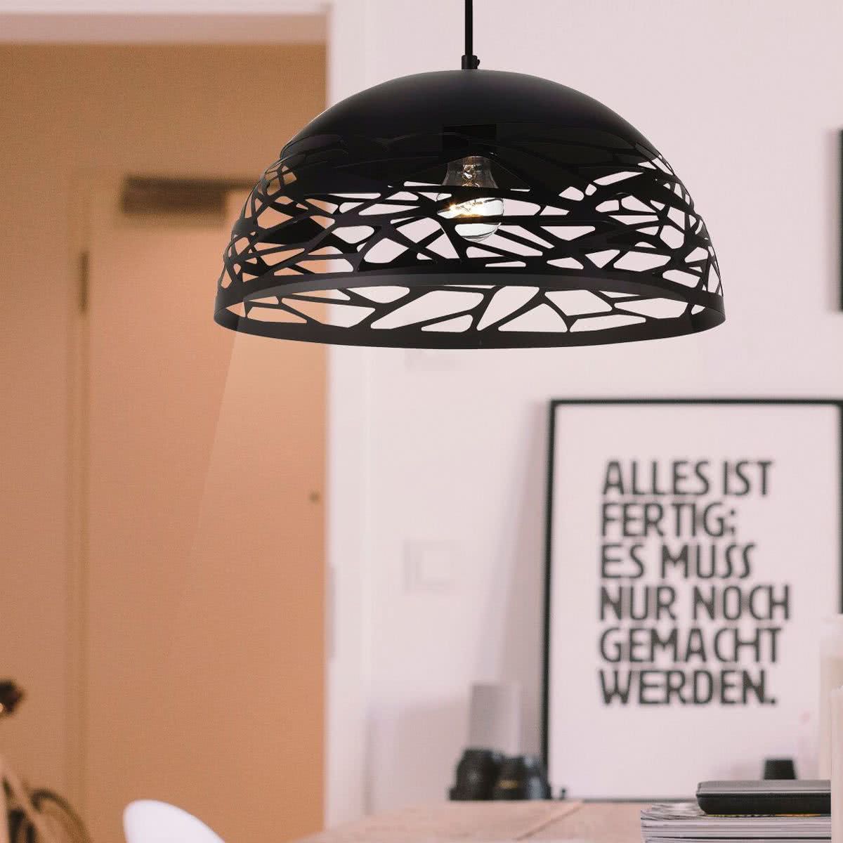 Farina Round Dome Pattern Large Pendant Light