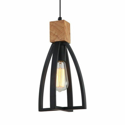 Faro Series Iron and Wood Pendant Light