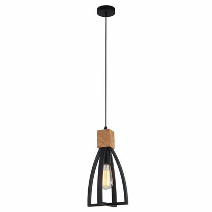 Faro Series Iron and Wood Pendant Light