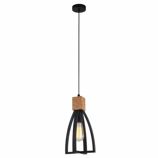 Faro Series Iron and Wood Pendant Light