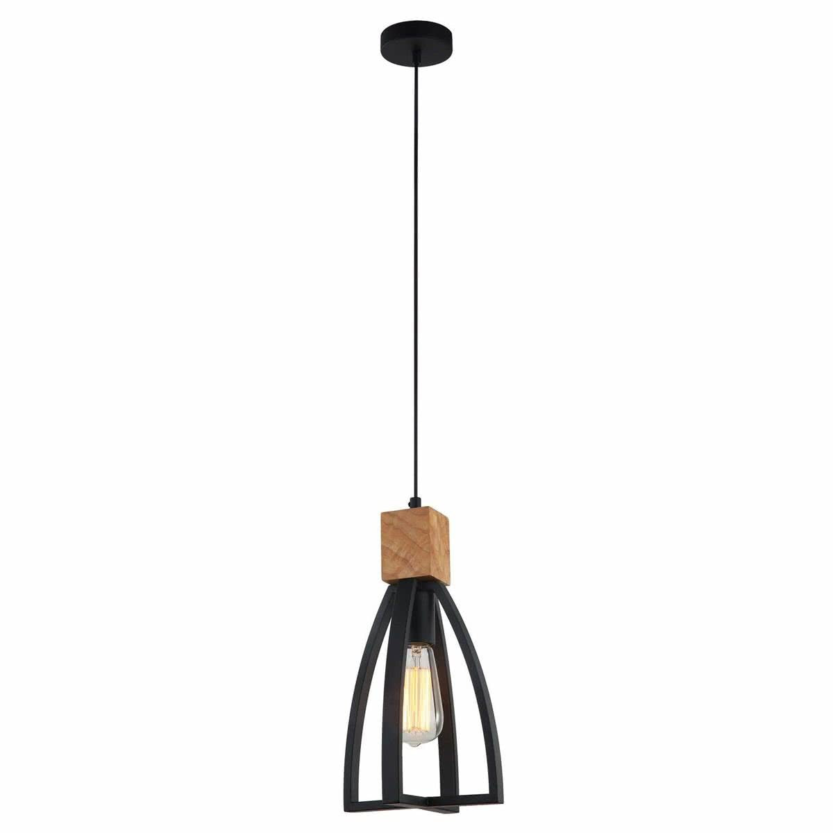 Faro Series Iron and Wood Pendant Light