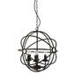 Cantina 6 Light Black Metal Cage Round Pendant Light