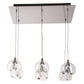 Champagne 6 Light Crystal & Clear Glass Chrome Plate Pendant