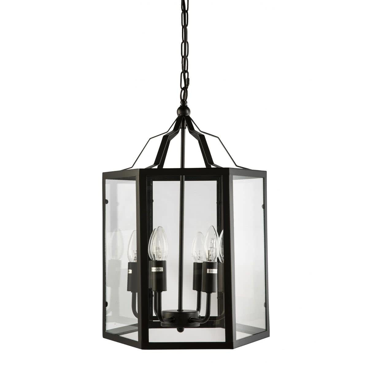 Fot 6 Light Metal & Clear Glass Pendant