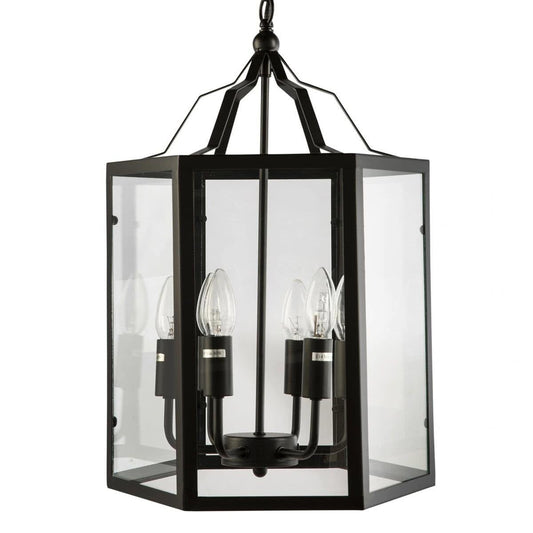Fot 6 Light Metal & Clear Glass Pendant
