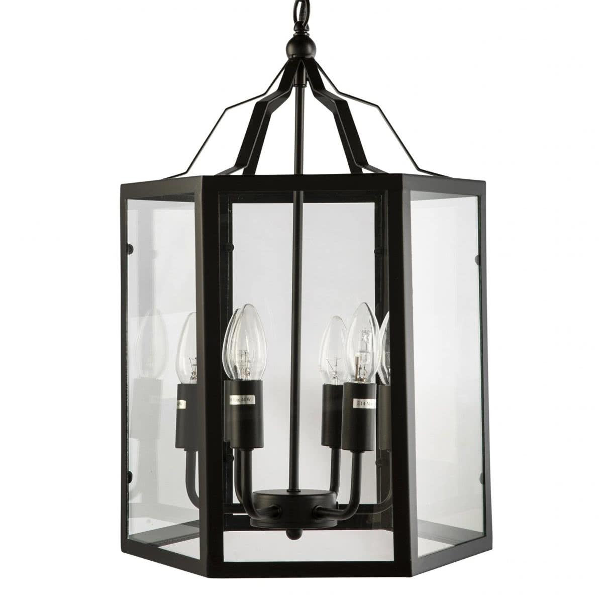 Fot 6 Light Metal & Clear Glass Pendant