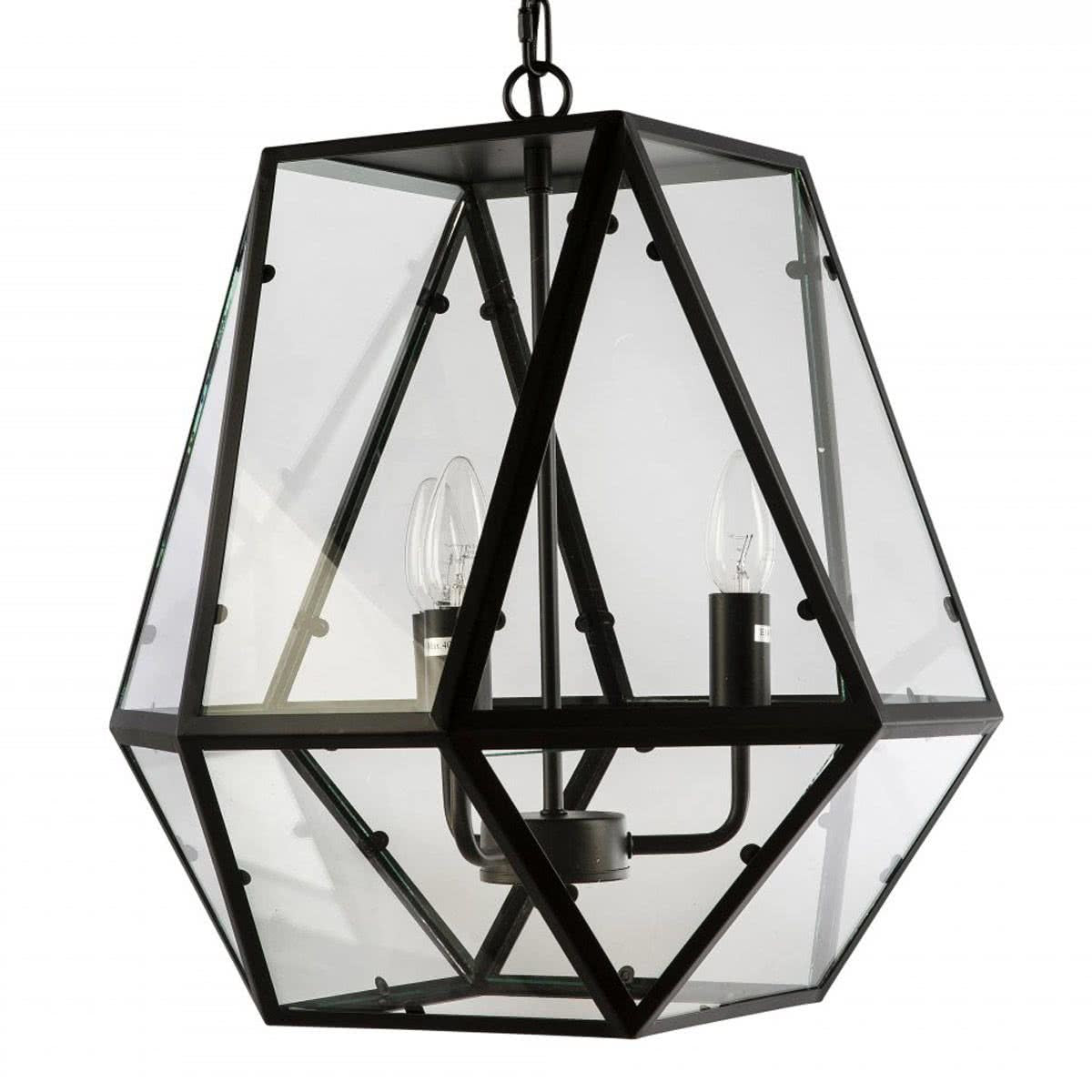 Pauline Metal & Clear Glass 3 Light Pendant
