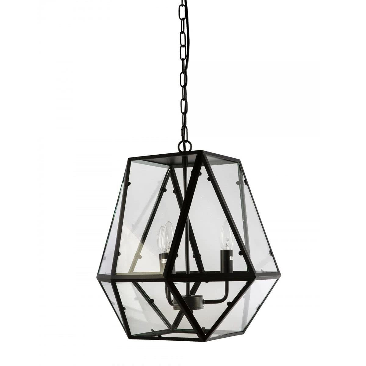 Pauline Metal & Clear Glass 3 Light Pendant
