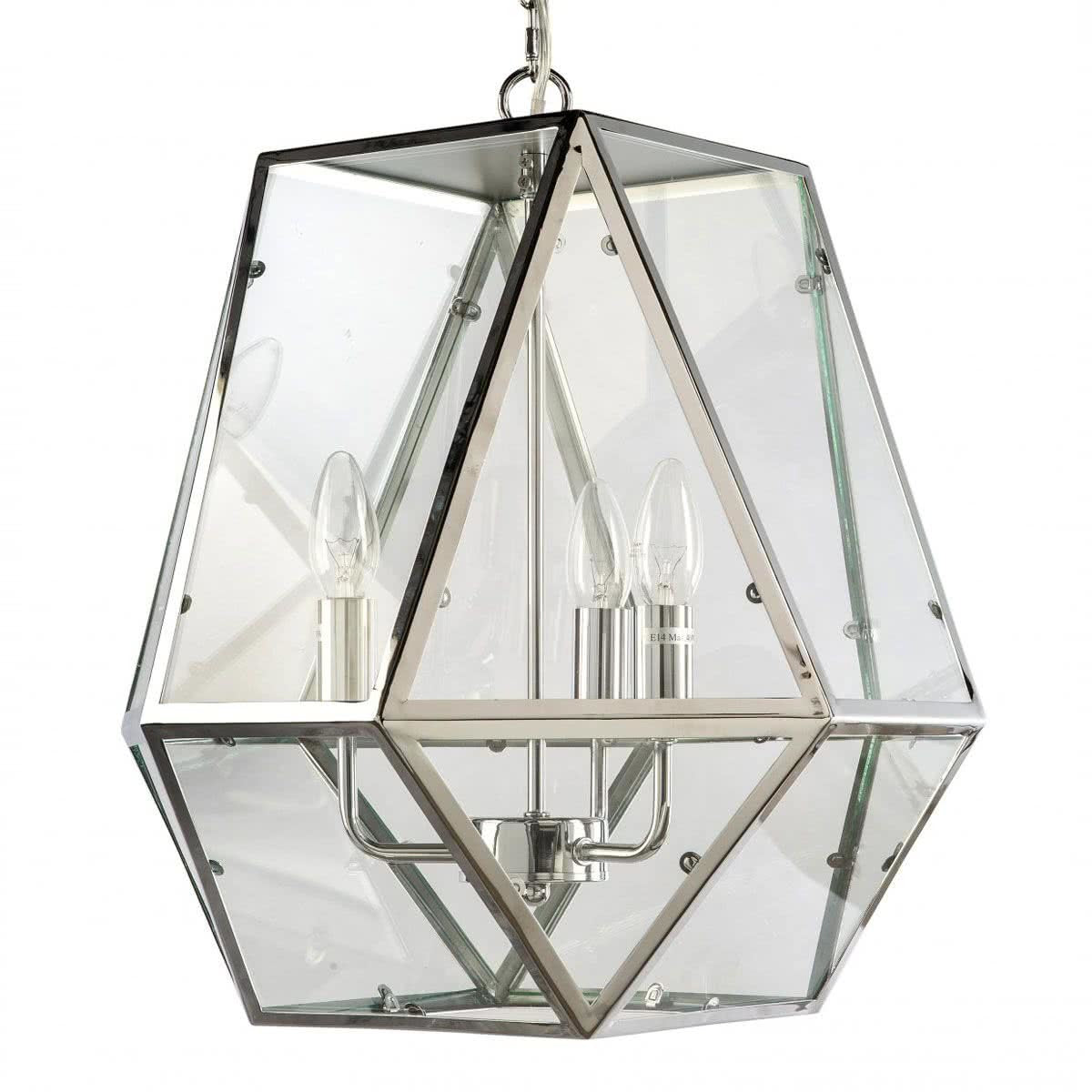 Pauline Metal & Clear Glass 3 Light Pendant