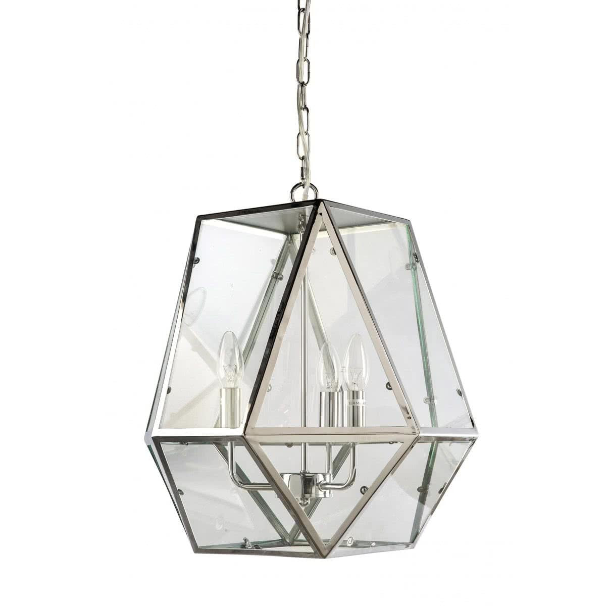 Pauline Metal & Clear Glass 3 Light Pendant