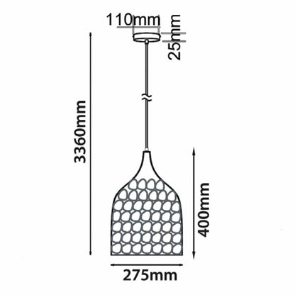 Koper Copper Ellipse Metal Pendant Light