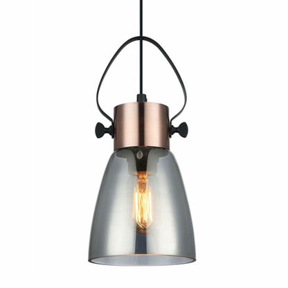 Fumoso Ellipse Copper and Smoked Glass Pendant Light