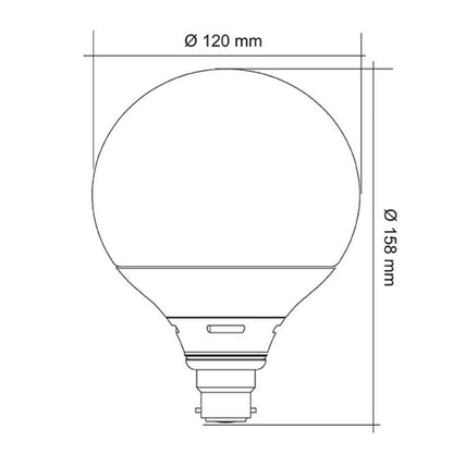G125 B22 13w LED Dimmable Globe 1200 Lumen