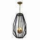 Gamba Narrow 4 Light Metal Cage Pendant