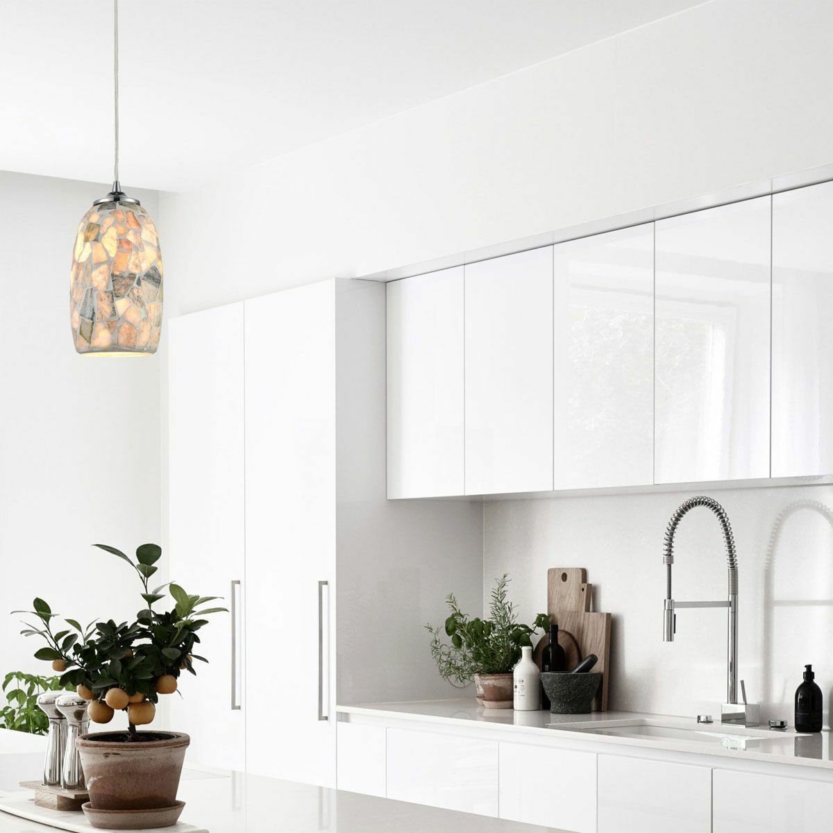 Glaze Stone Mosaic Glass Pendant Light