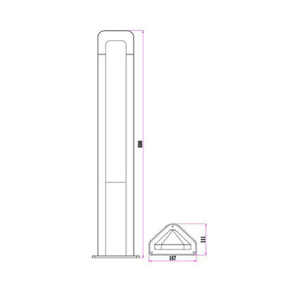 Hathor 13w LED Tall Aluminium Outdoor Bollard Light