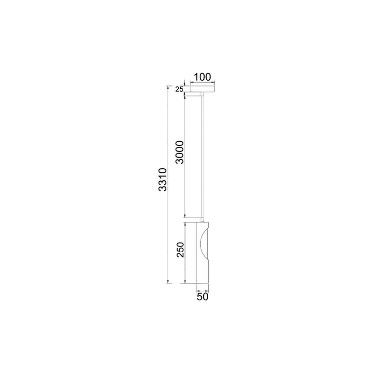 Slim Metal and Blonde Wood Pendant Light