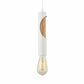 Slim Metal and Blonde Wood Pendant Light